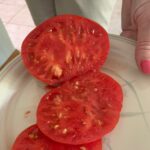 Tomato Dwarf Scarlet Heart sliced